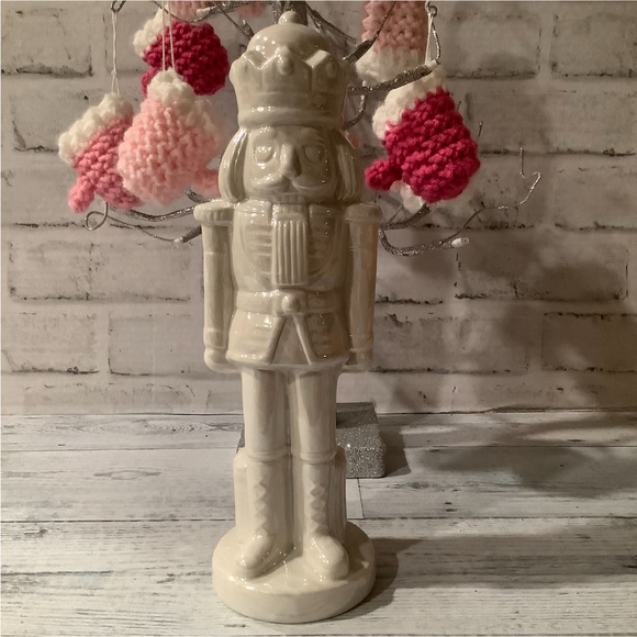 Peppermint Square 10” Pearlized Nutcracker Decor - Picture 2 of 7